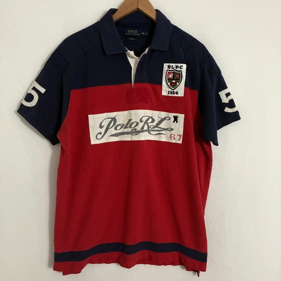 Polo Ralph Lauren RLPC Custom Fit Shirt Mens XXL Team Script 1924 Preppy #5 - Picture 1 of 10